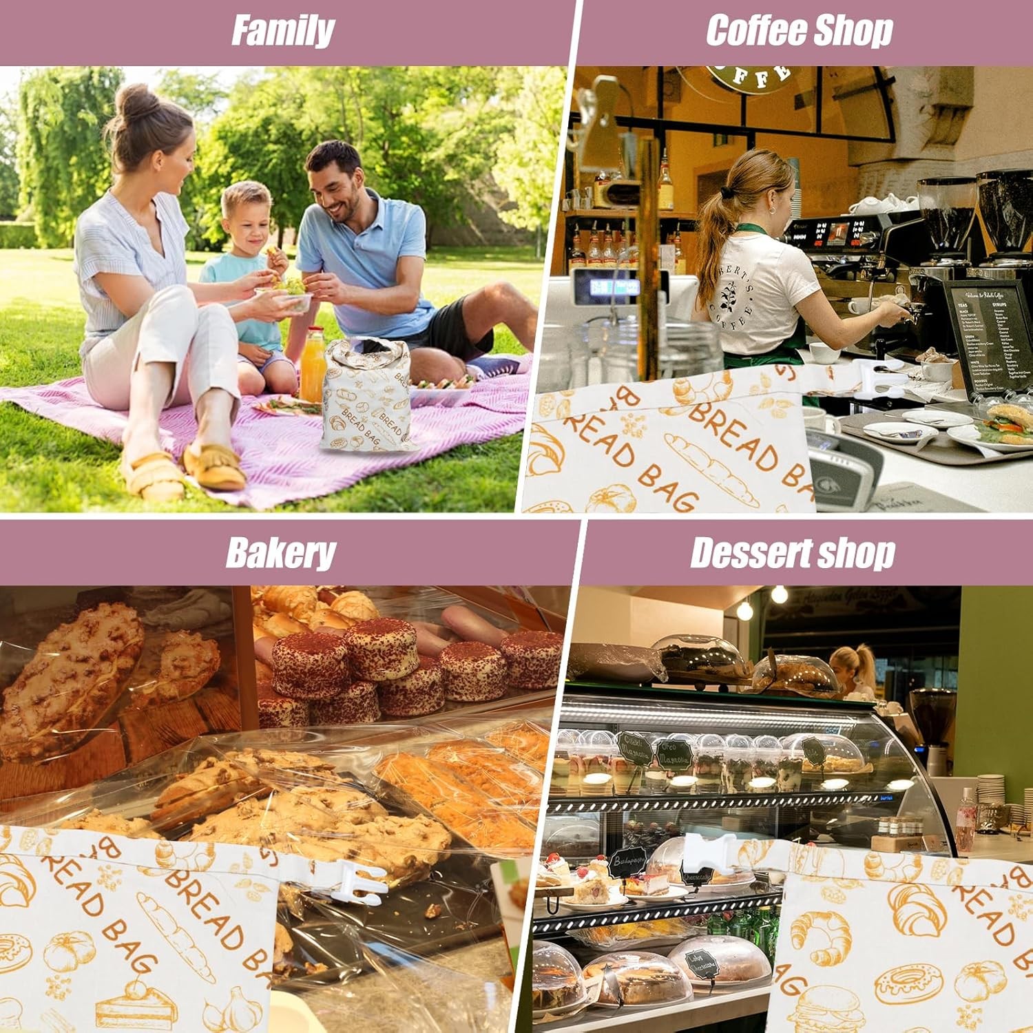 Removable Bread Bags for Homemade Bread, 2 Pack XL Beeswax Bread Bags for Sourdo