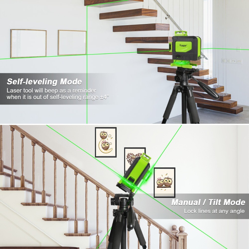 4D Cross Lines Green Laser Level Measure With Remote Control OSRAM Light Source