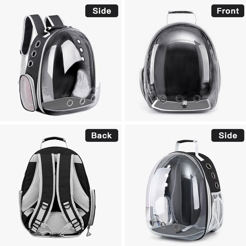 Pet Backpack Carrier with Harness Backpack with Bubble Clear Front for Cats, ...