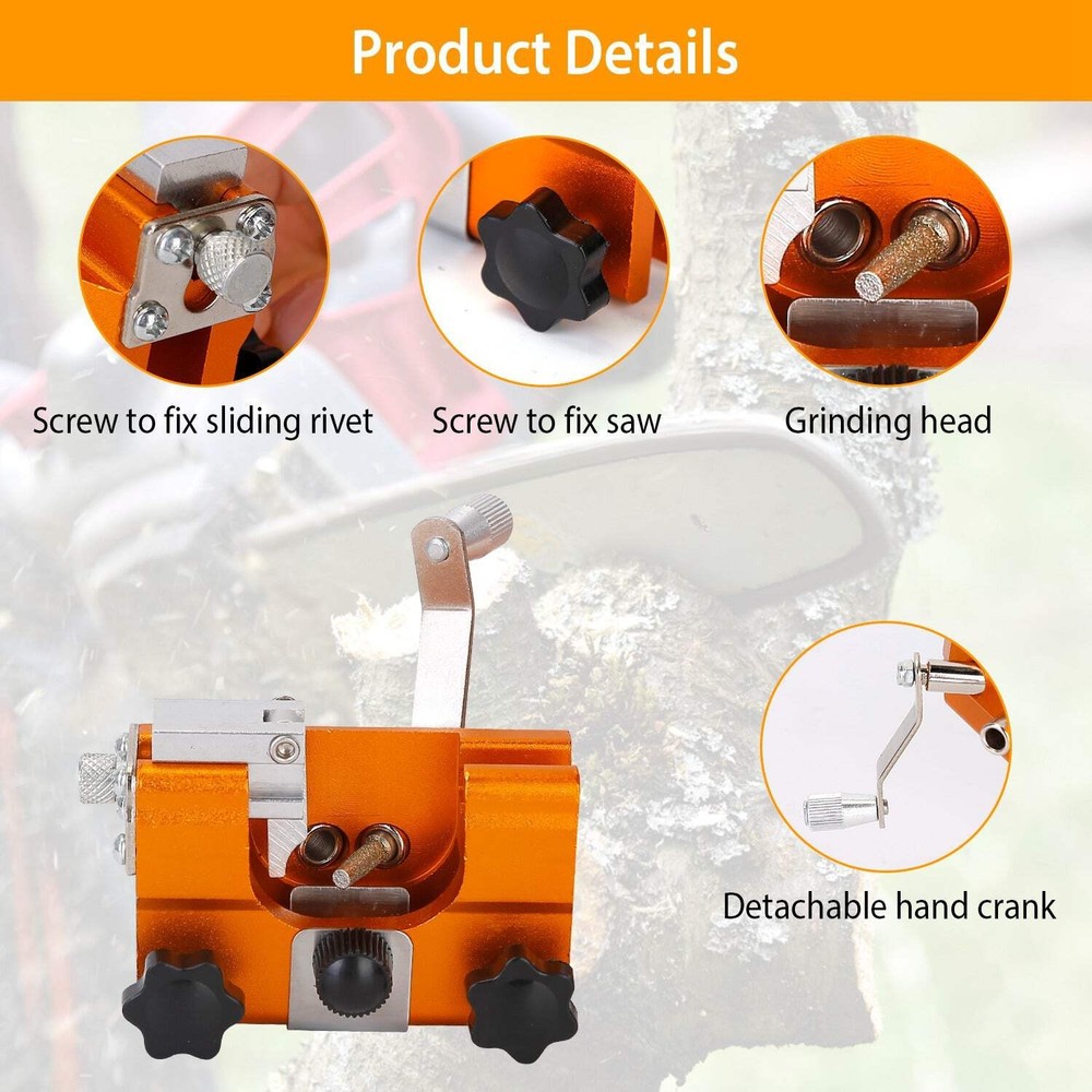 Chainsaw Chain Sharpening Jig Universal Chainsaw Sharpener Kit Hand Crank Chain