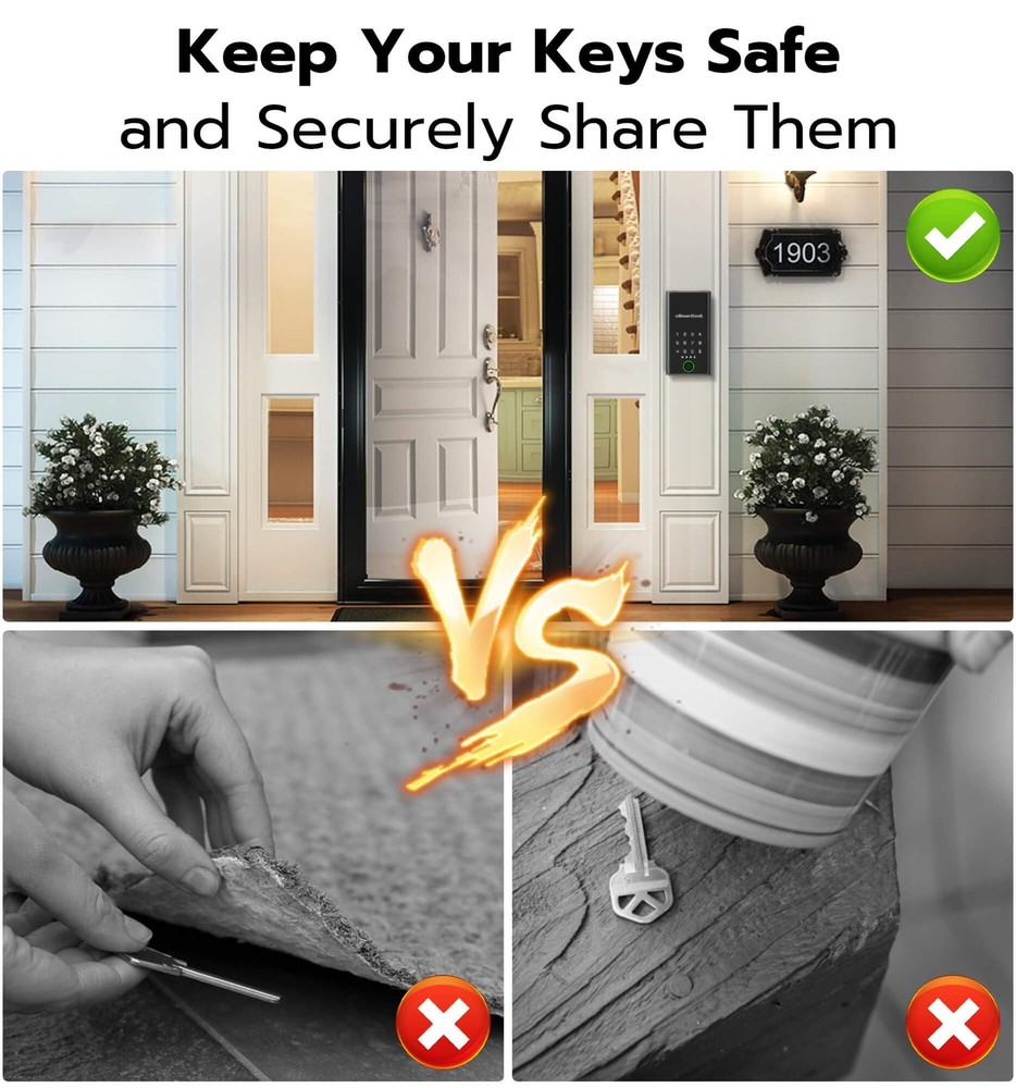 Lock Box for Keys with Code, Fingerprint Smart Bluetooth Key Hider, Outdoor W...