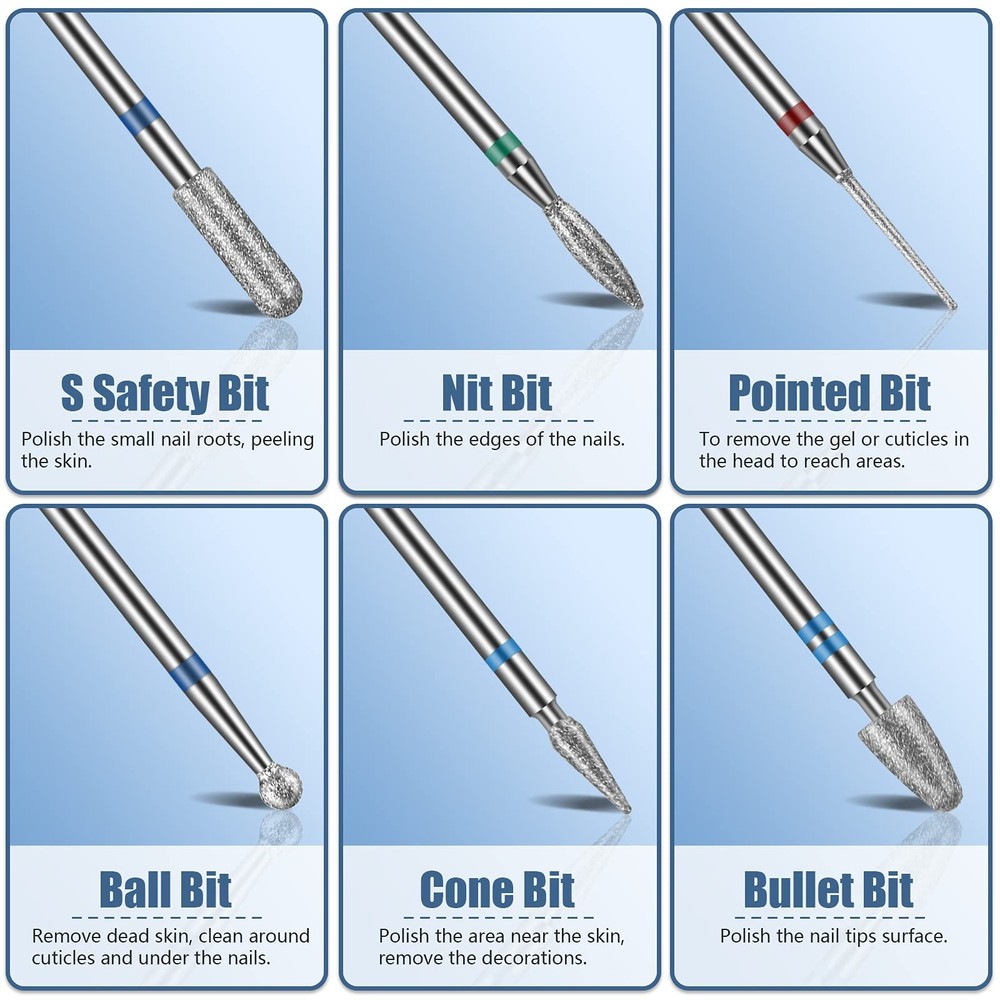 13PC Nail Drill Bits Set, Drill Bits for Nails, 3pcs Tungsten Carbide Drill B...