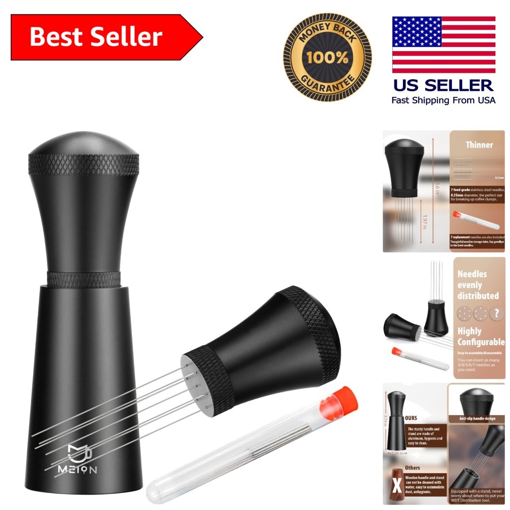 Professional Espresso Distribution Tool - 7 Needles + 7 Replacements Included