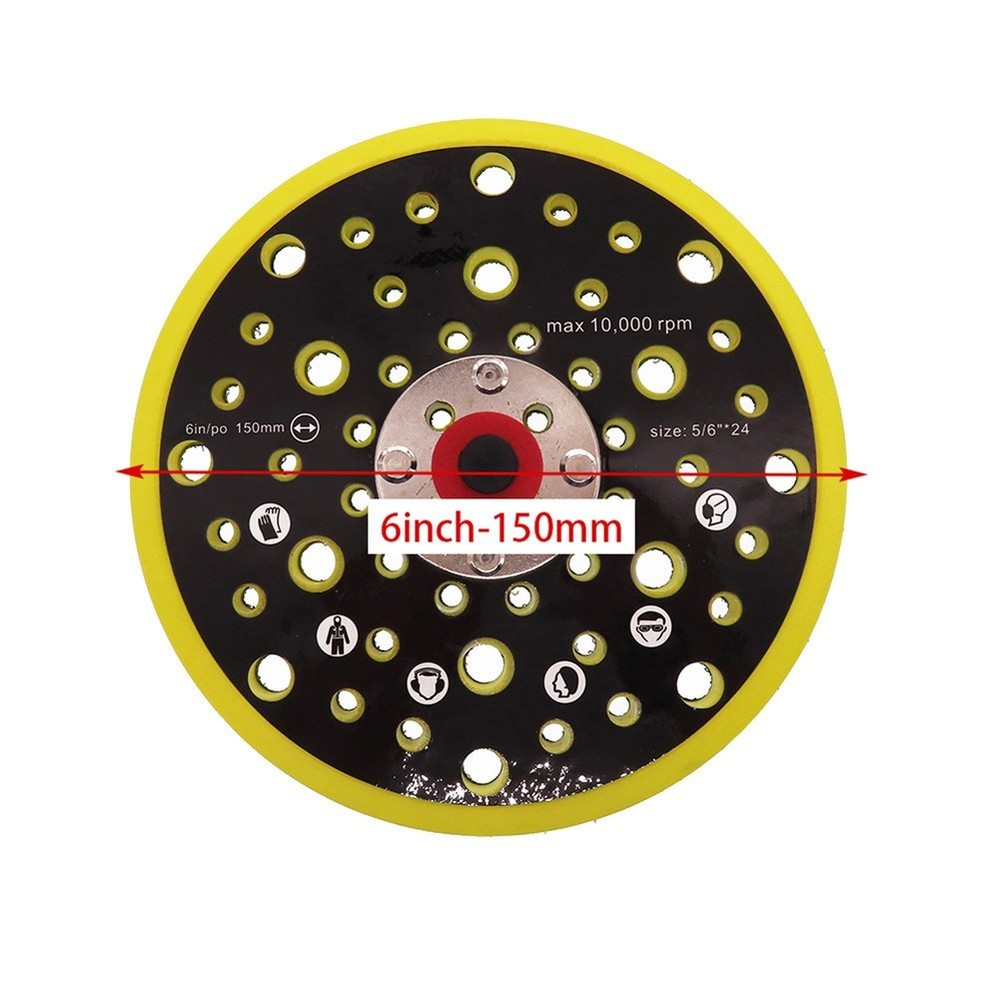 1*6 Inch 52 Holes Sander Backing Pad Hook&Loop Dust Sanding Disc