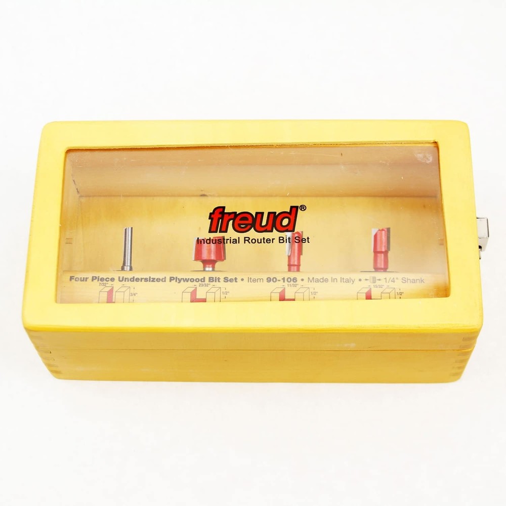4 Piece Undersized Plywood Drill Bit Set 1/4 inch Shank
