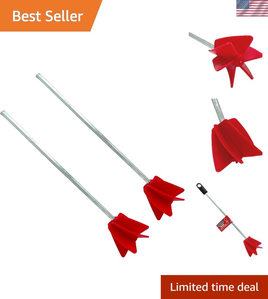 Quick Clean Paint Mixer Drill Attachments - Perfect for Viscous Fluids, 2 Pack
