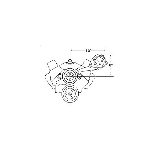 Small Block Chevy 508 Black A/C Air Conditioning Compressor & RAW Bracket LWP DS