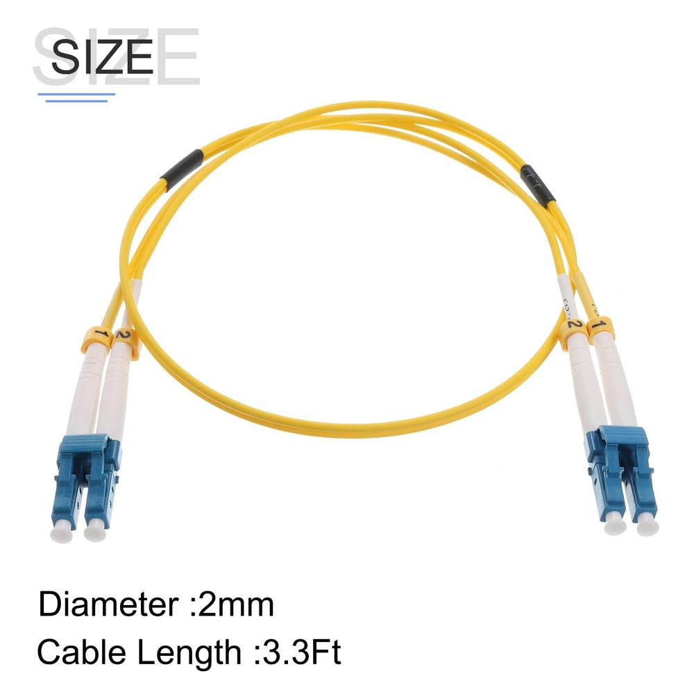 1Pcs 3.3Ft Single-Mode Duplex Fiber Optic Patch Cable LSZH Fiber Jumper Optic...