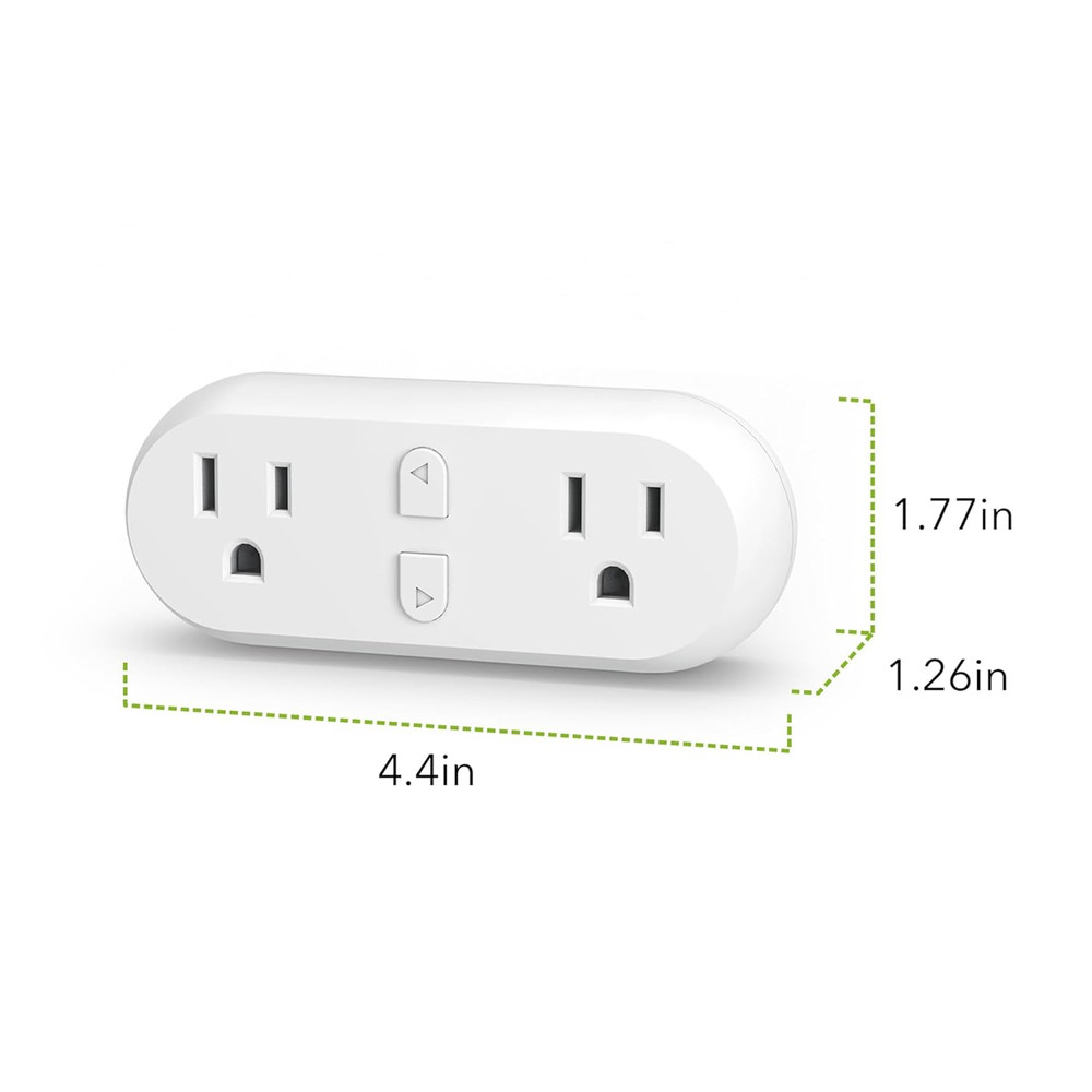 Enchufe inteligente de 15 A con WiFi y Bluetooth, extensor de enchufes dobles
