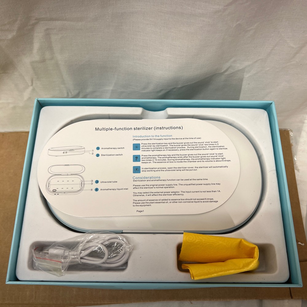 Multi-Function Mobile Phone UV Sterilizer Box W/ Aromatherapy Function OPEN Read