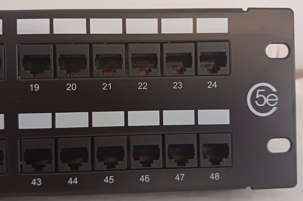 HellermannTyton 48 Port Patch Panel, 2U, Black. NEW. Free Shipping
