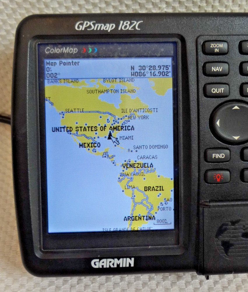 GARMIN GPSMAP 182C MARINE CHART PLOTTER FISHFINDER GPS UNIT w/ KNOBS & COVER