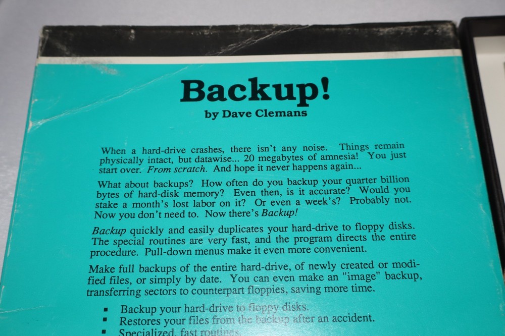 1985 Atari ST Backup Complete w manual floppy disk & Box Michtron 1980s Computer