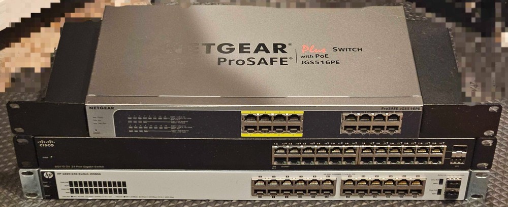 Rack Mountable Cisco, Netgear, and HP Switches