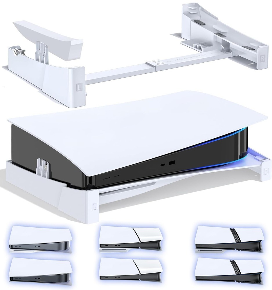 PS5/Slim/Horizontal Stand for Disc & Digital Console, Stable PS5 Base Stand w...