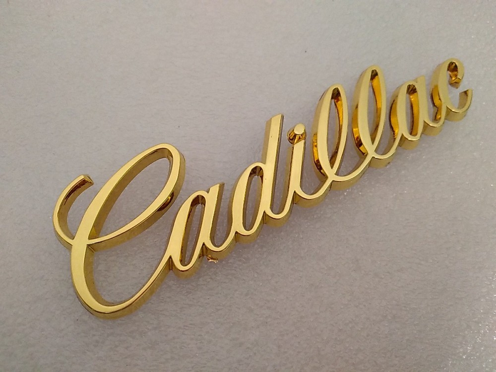 Cadillac Fleetwood Deville Brougham Script Emblem Badge Rear Quarter Panel/Trunk