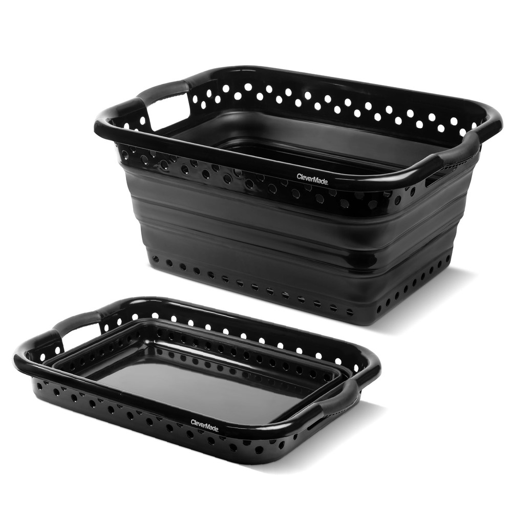 39L/9 Gallon Collapsible Laundry Basket Foldable Storage Container Black