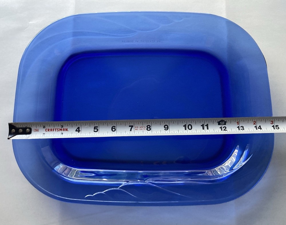 Cobalt Blue Pyrex Corningware H-15 Rectangle Casserole Swirl- Simple Elegance
