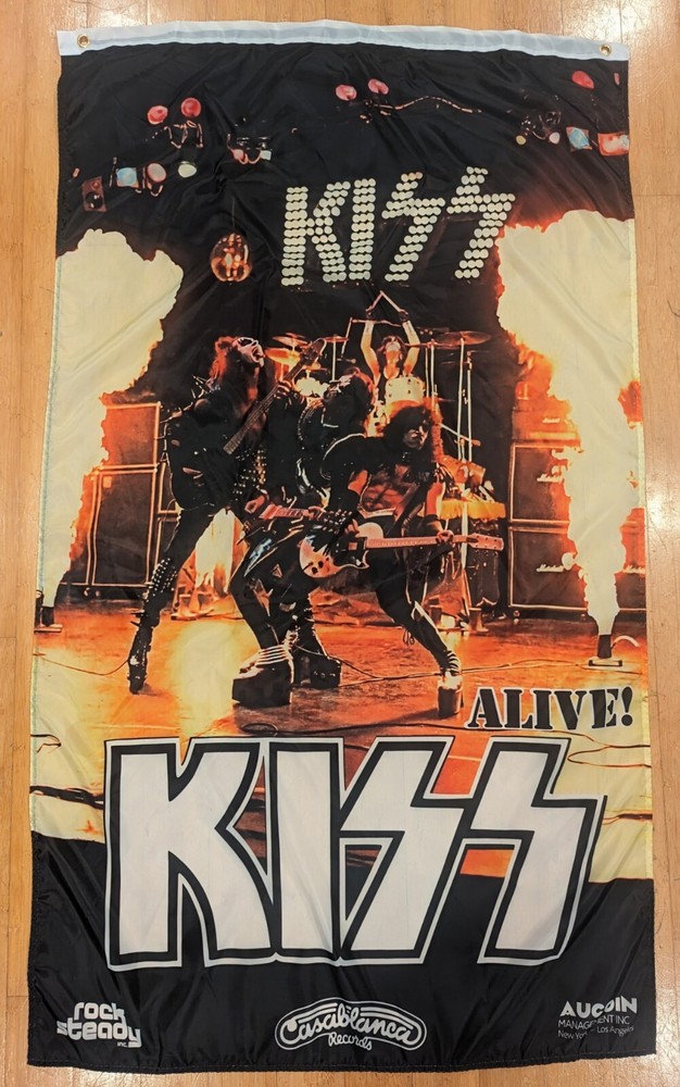 ACE FREHLEY GIANT KISS ALIVE! 1975 DETROIT RC 3X5 FLAG BANNER NEW *L@@K*