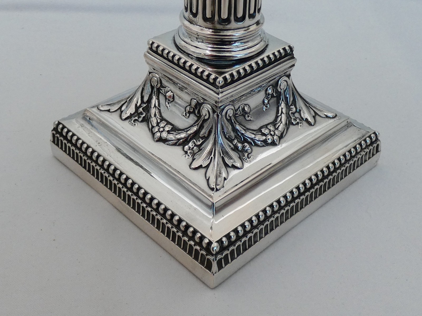 Pair of Antique Germany Silver Friedlander Column Candlesticks RB-13