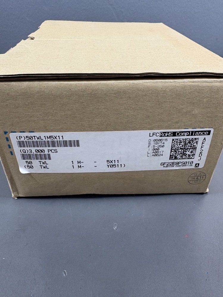 1000pcs 1uF 50V Electrolytic Capacitor Rubycon Axial 85°C