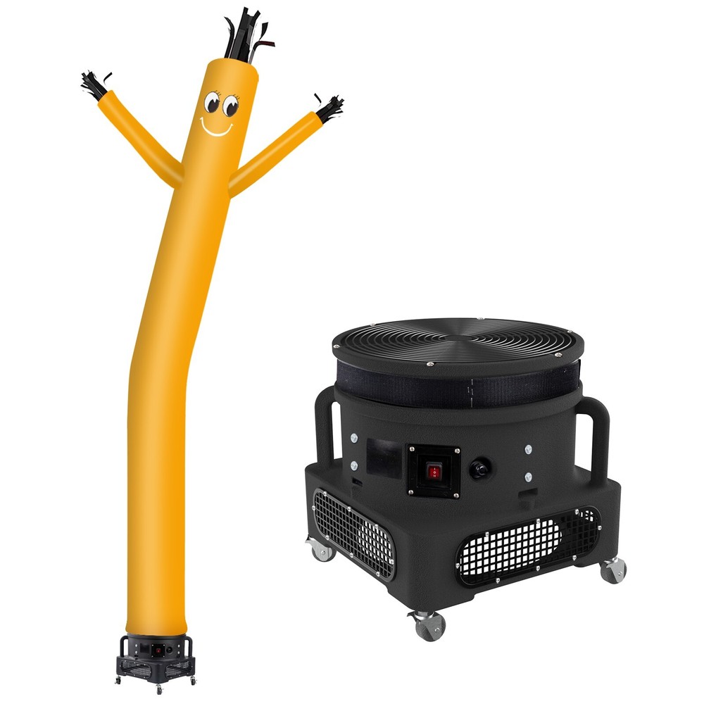 MOUNTO 20ft Yellow Inflatable Dancer Sky Puppet Dancer with 1hp 18inch Blower