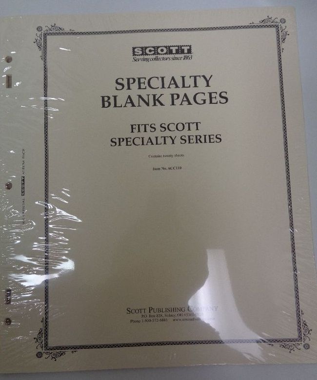 Scott Specialty blank pages stamp collection NEWunopened pack 20 ACC110 Border A