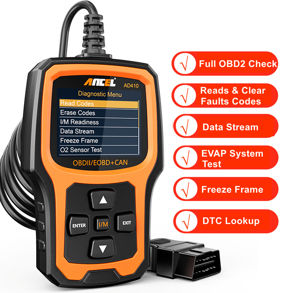 OBDII Vehicle Code Reader for Check Engine Light Automotive OBD2 Diagnostic Tool