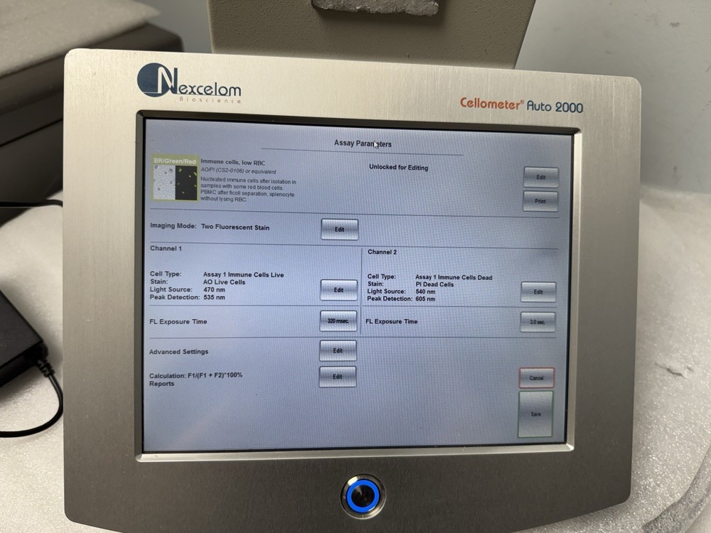 Nexcelom Cellometer Auto 2000 Cell Viability Counter Profiler (works)