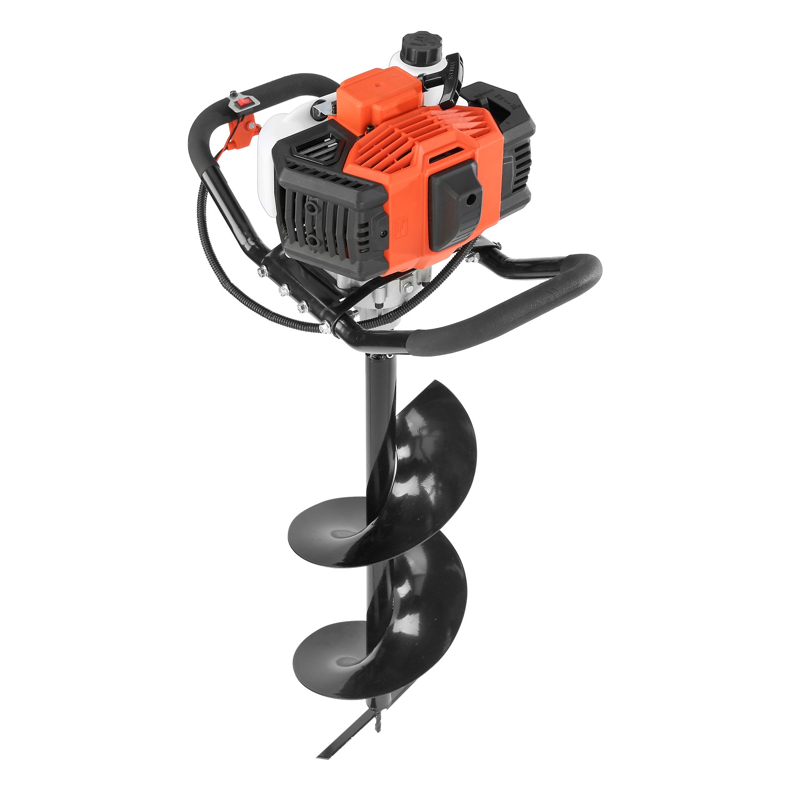 VEVOR Post Hole Digger 52cc Gas Powered Earth Digger 2 Auger Drill Bit 6" & 10"