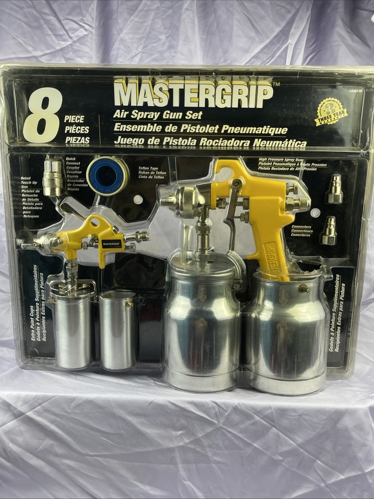 AIR SPRAY GUN SET Mastergrip NEW IN Package 8 Pc Set