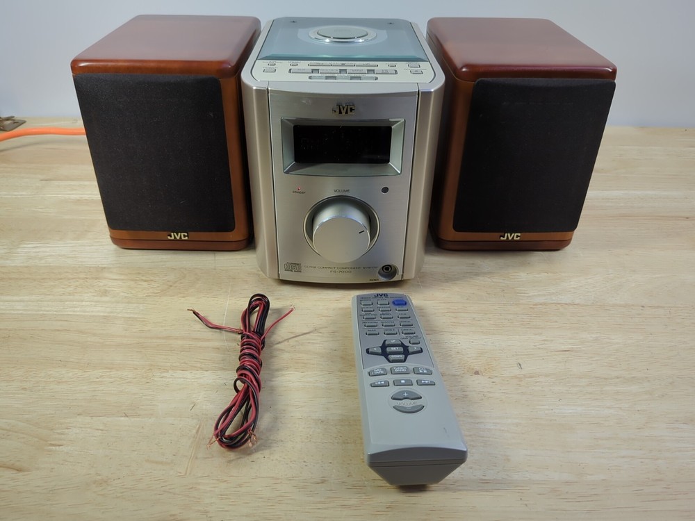 JVC FS-7000 Micro Compact Bookshelf CD Stereo System w/Remote Tested Working
