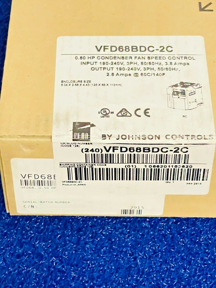 Johnson Controls VFD68BDC-2C Condenser Fan Speed Control