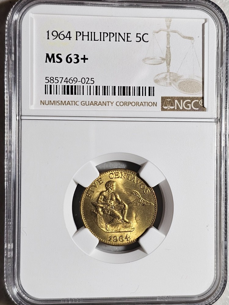 Philippines 5 Centavos 1964 NGC MS 63+