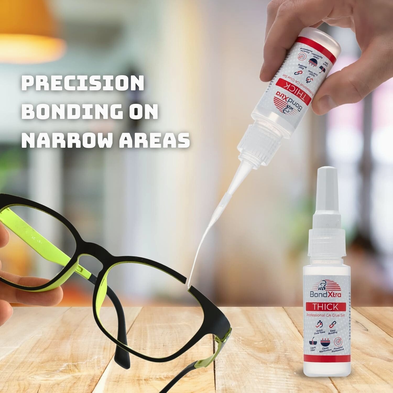 BondXtra 2 oz Medium CA Glue for Woodworking, Premium Super Glue Kit for Craft