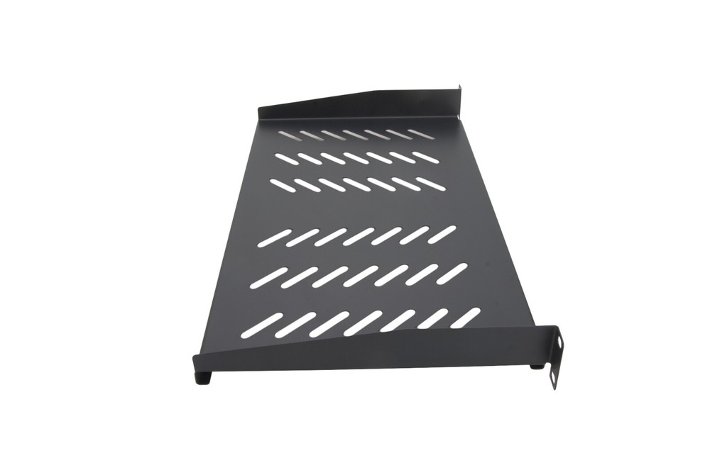2-Pack - 1U 19” Server Shelf Vented Rack Mounts 10” Deep Tray Storage Set Black