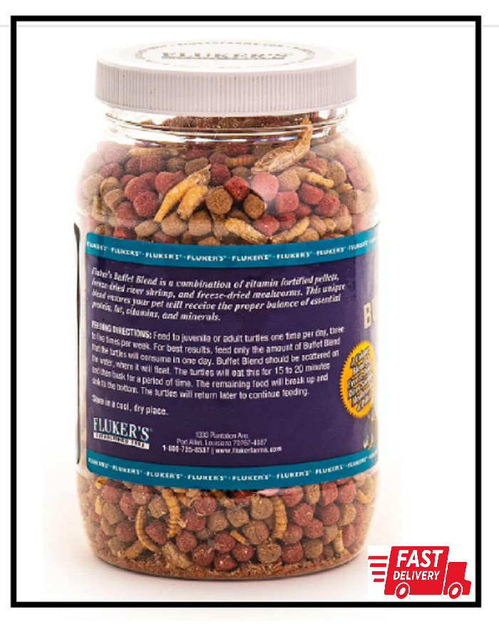 Fluker's Buffet Blend: Nutritious Aquatic Turtle Food, 7.5oz