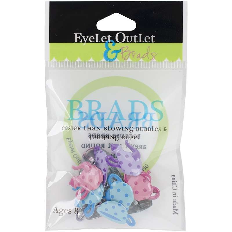 Eyelet Outlet Shape Brads 12/Pkg Tea