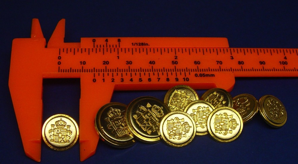 GERALD AUSTIN REPLACEMENT BUTTONS 10 SOLID METAL 2-TONE, FAIR USED CONDITION