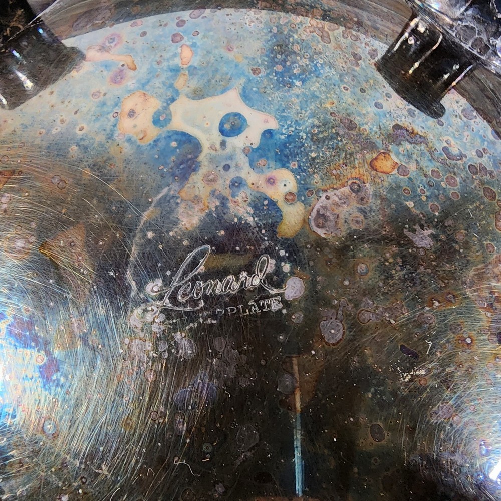 Vintage Silver Plate Leonard Silverplate Footed Water Pitcher With Ice Lip