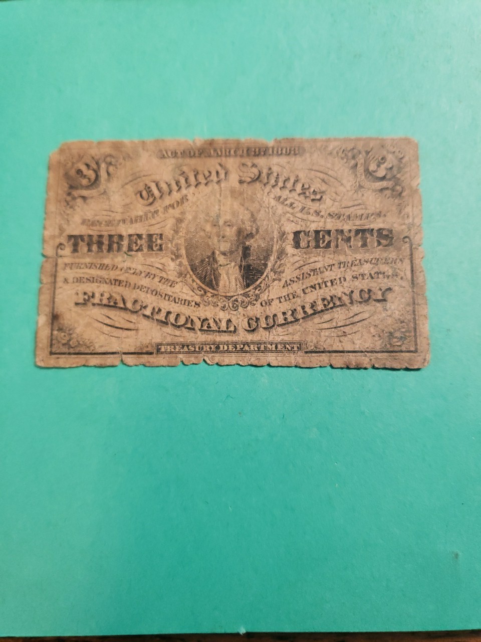 Lower Grade 3rd Issue 1863 3 Cent Fractional Currency