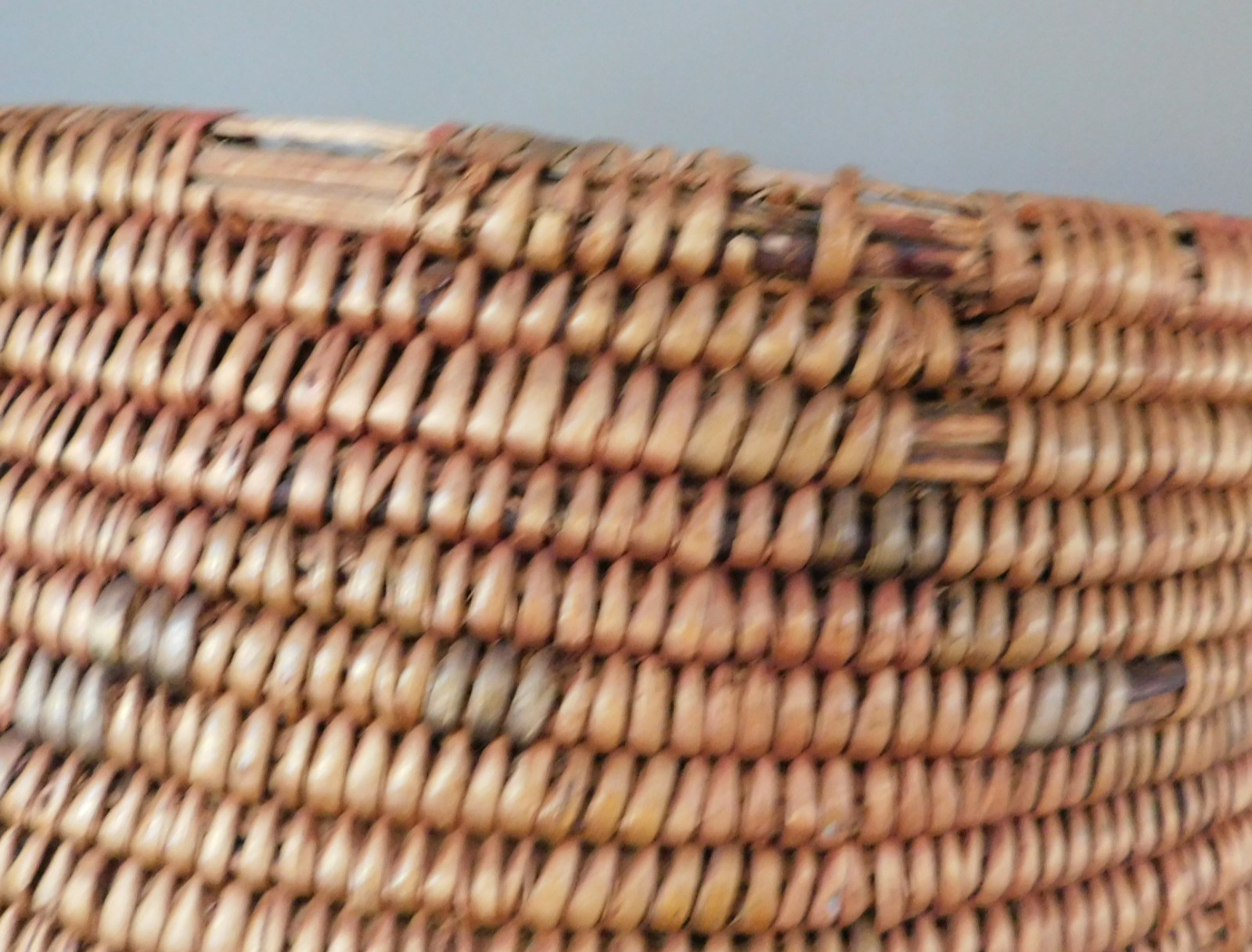 VINTAGE SOUTHWEST INDIAN JICARILLA APACHE POLYCHROME CYLINDRICAL BASKET