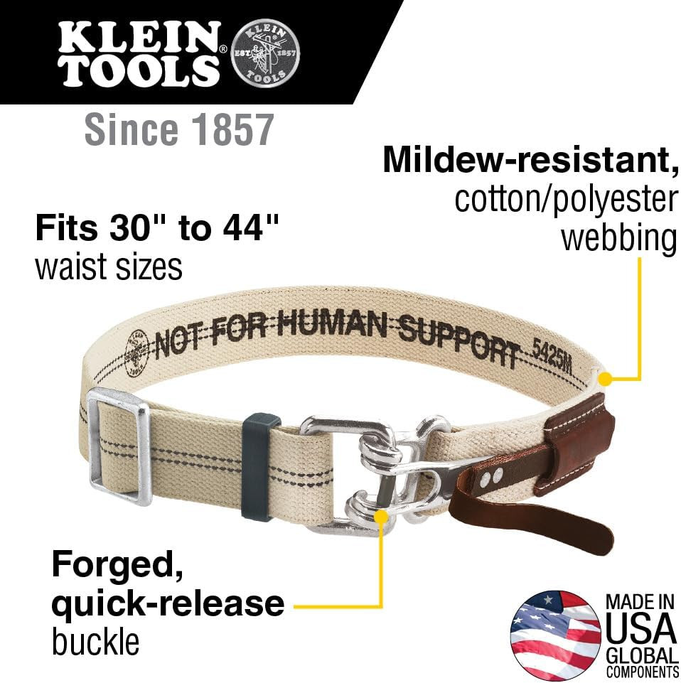 5425M Tool Belt, Cotton/Polyester Work Belt, Quick-Release Buckle for Ironworker