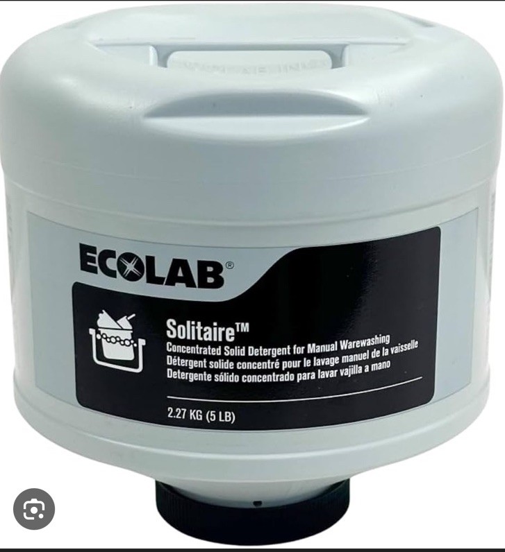 (4) FOUR EcoLab Solitaire Solid (5 LB.) Detergent Manual Pot & Pan Cleaner New