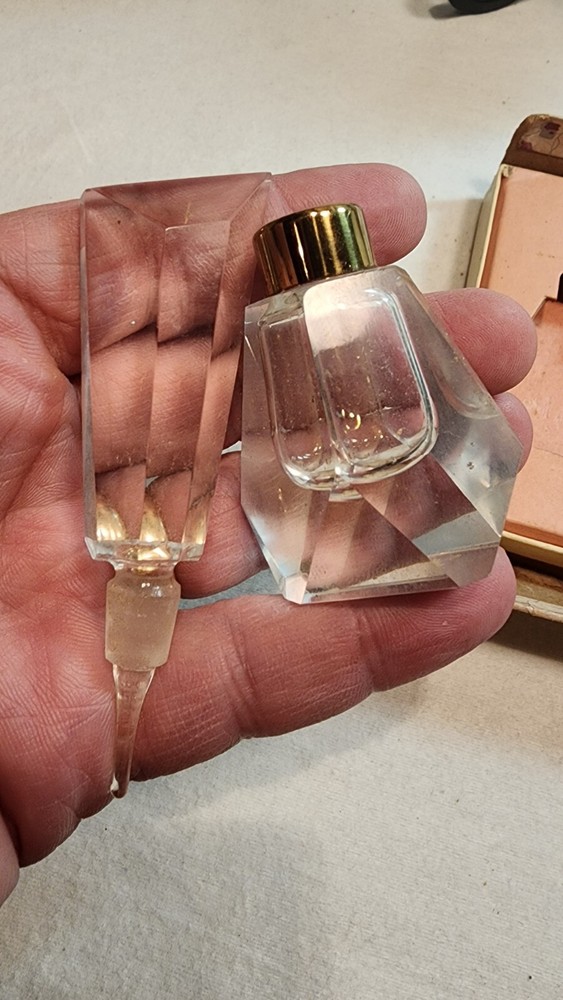 Vintage Crystal perfume Set Ucagco Japan Bottle and atomizer