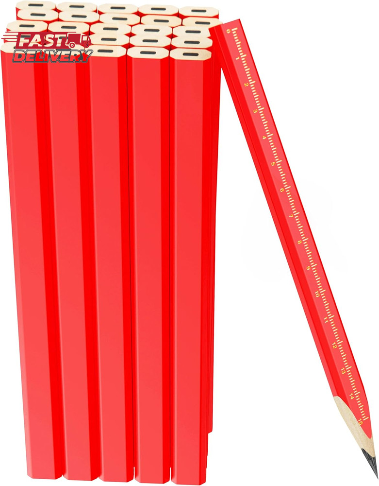 RONDURE 25-Pack Carpenter Pencils for Construction Woodworking Precise Markings