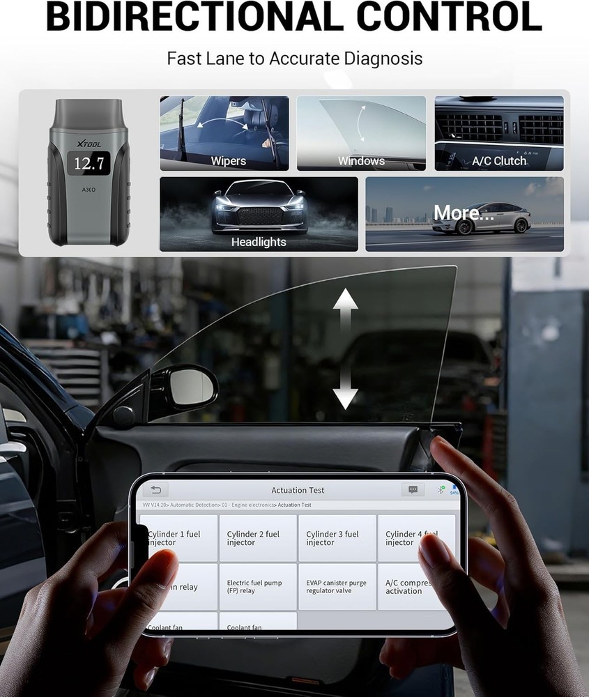 XTOOL A30M V2.0 KIT BT OBD2 Scanner Code Reader Full System Car Diagnostic Tool