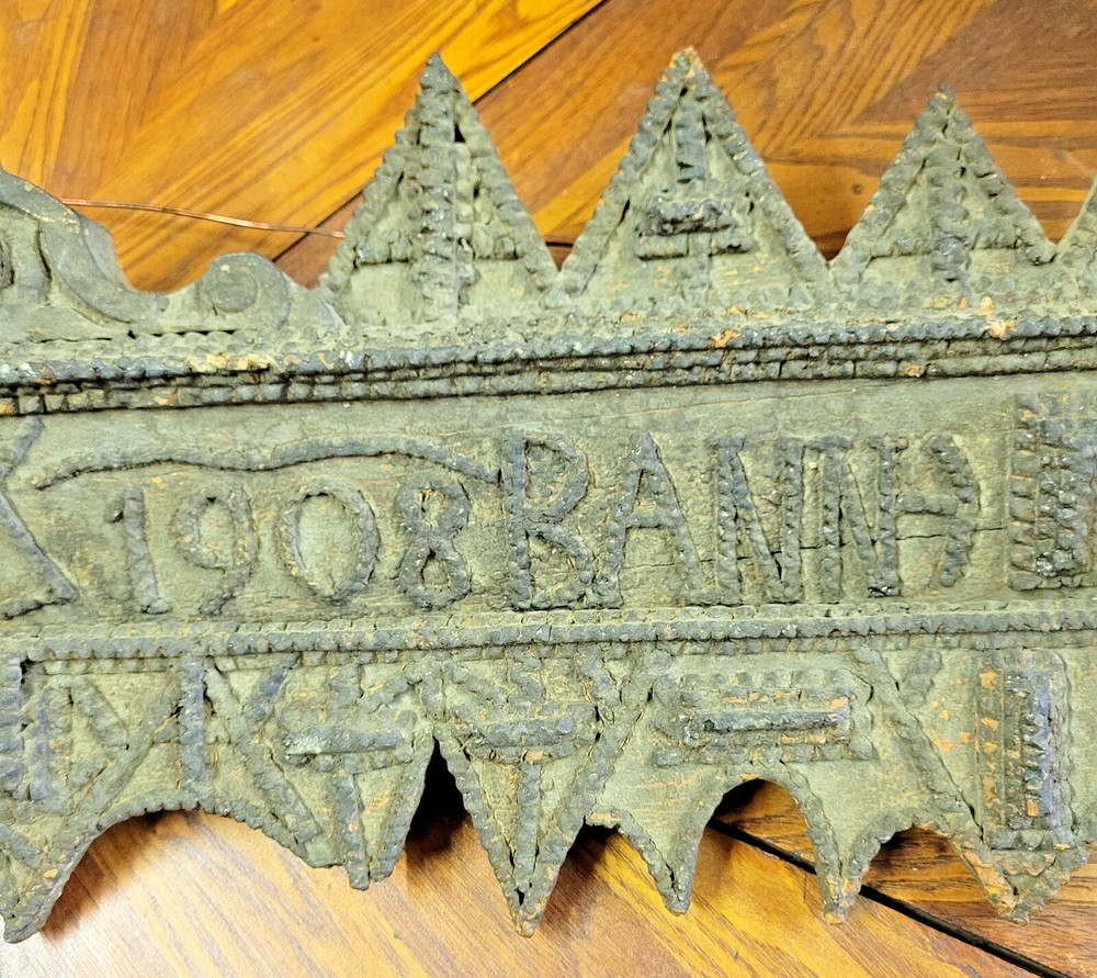 TRAMP ART WINDOW VALANCE 1908 UNUSUAL