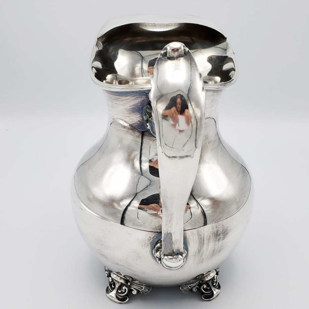 Poole Old English Silver Plated Water Pitcher Baroque Handle