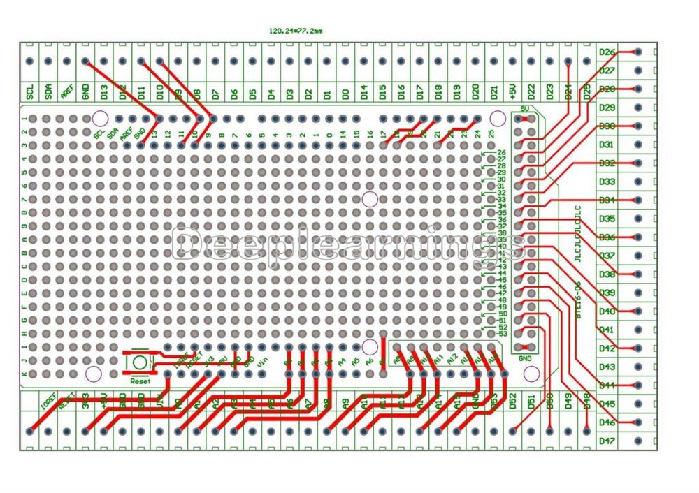 MEGA2560 Double PCB Prototype Screw Terminal Block Shield Board For Arduino